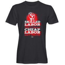 Load image into Gallery viewer, &quot;Skilled Labor_Red Splotch Design&quot; T-shirt (available in black and navy)
