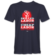 Load image into Gallery viewer, &quot;Skilled Labor_Red Splotch Design&quot; T-shirt (available in black and navy)
